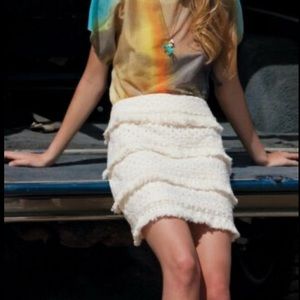 Anthropologie HD in Paris Tiered Fringe Skirt